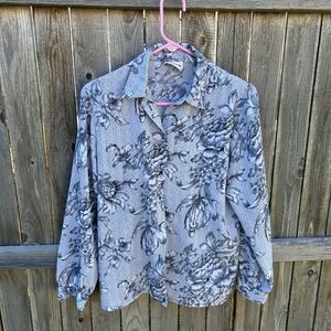 Vintage Alia button up blouse floral size 10